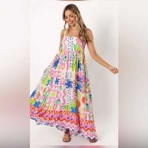 Paper Heart Colorful Maxi Dress